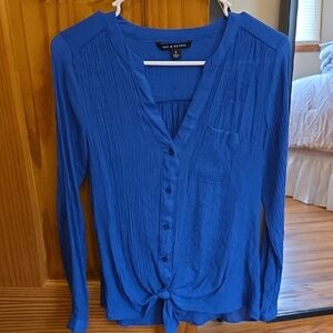 Zac & Rachel Blue Button-Up Blouse